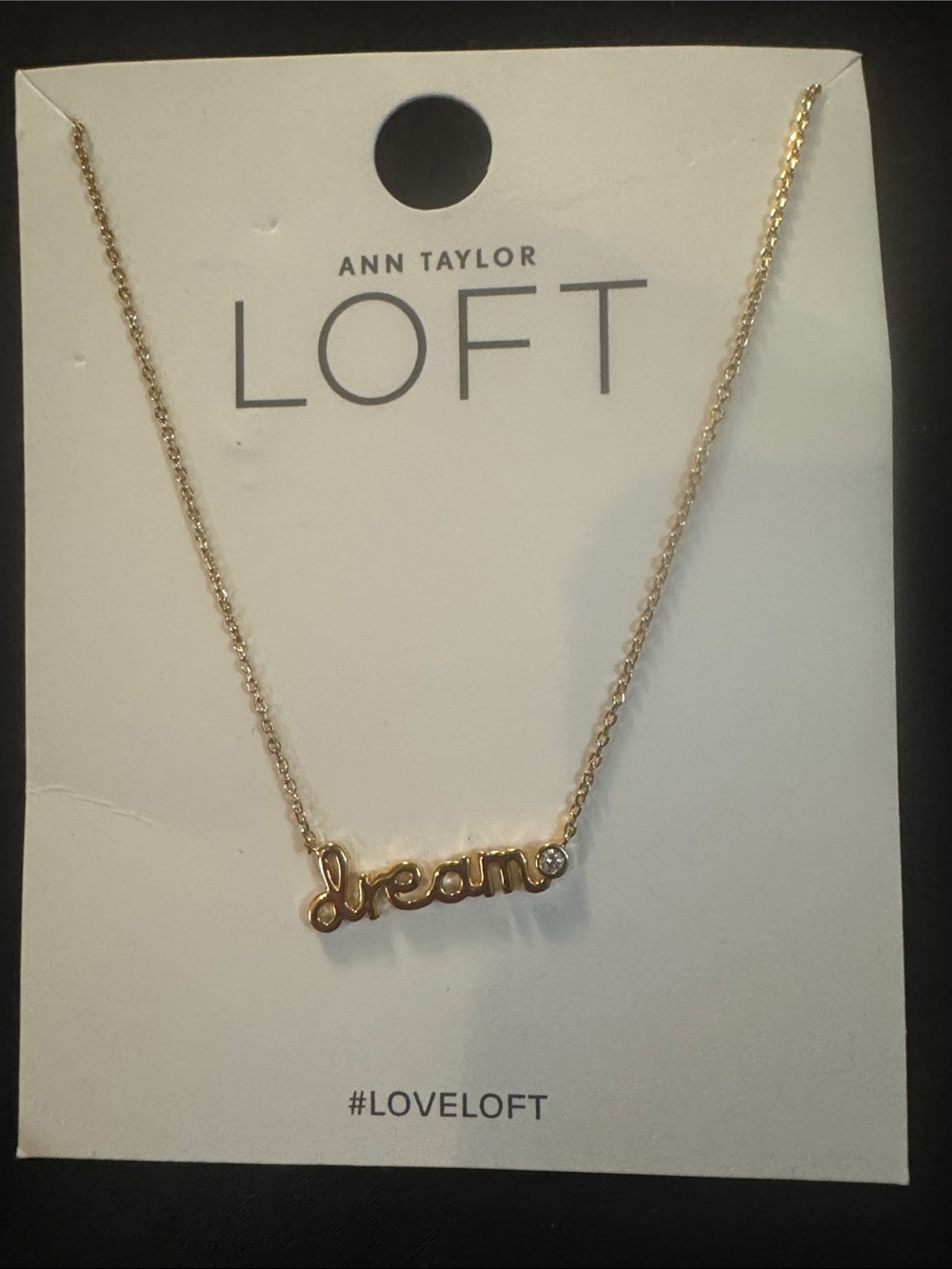 LOFT Gold 'dream' Script Pendant Necklace